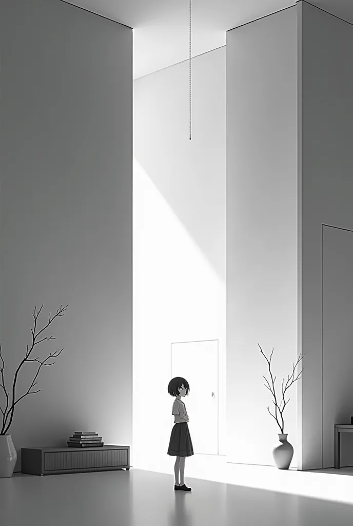 Black n white anime room