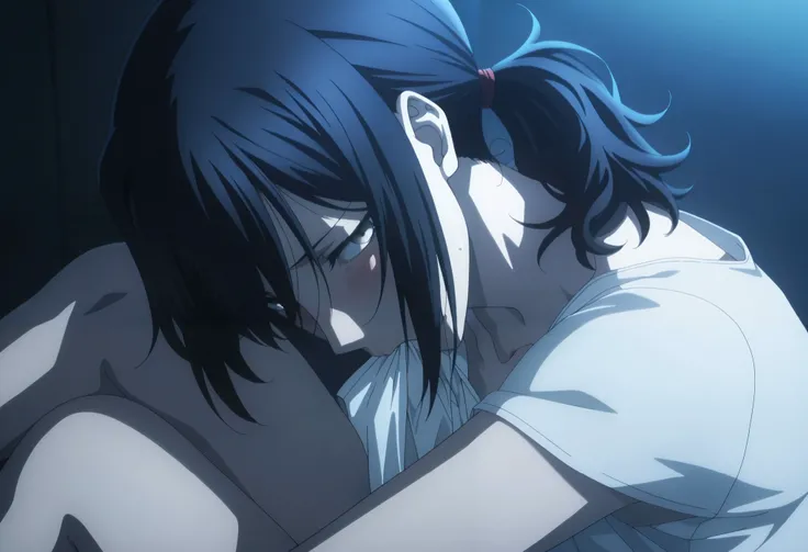 masterpiece, best quality, amazing quality, highres, absurdres, very aesthetic, high resolution, ultra detailed, perfect details, midnight, ,indoors, ufotable style, (blue hour), (from above, from side,),
1girl, solo, ufotable style, anime style, (ani...