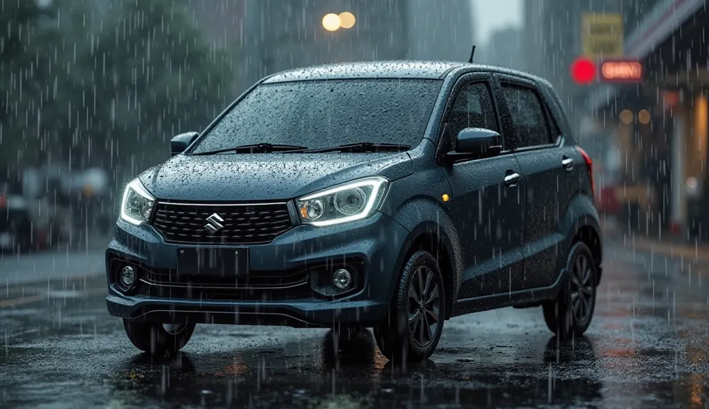 2025 Maruti Suzuki wagonr car realastic picture stand in the rain