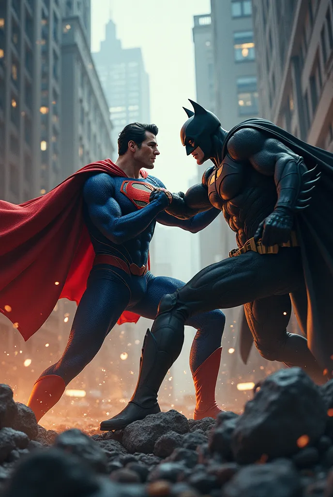 Superman and Batman fight picture 