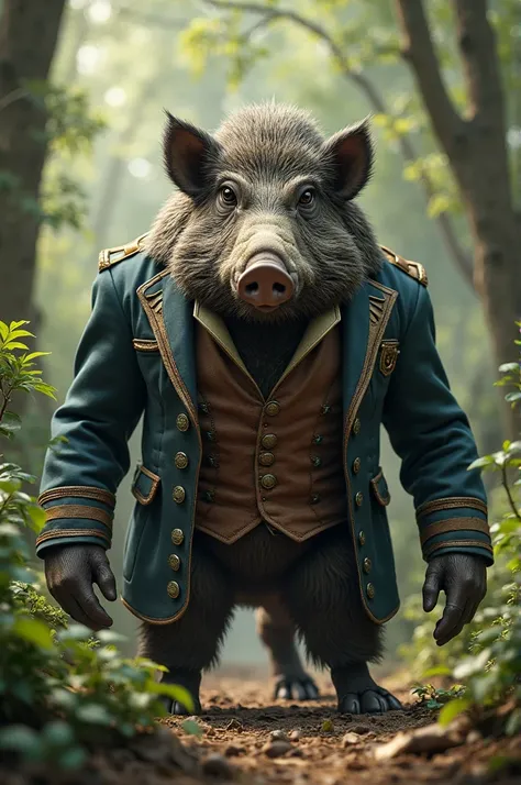 Boar with jacket 
