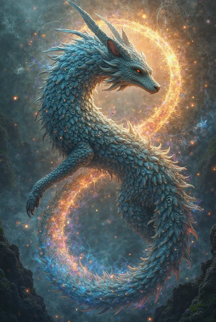 Dragon and wolf combined in the infinity symbol