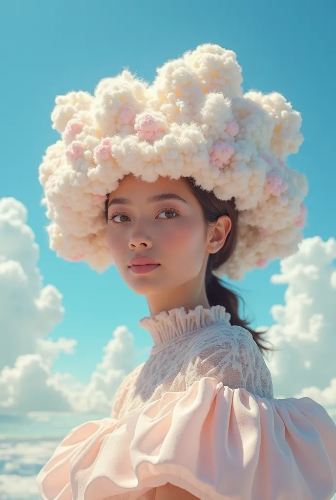 Cloud-inspired hat, What can be used daily pretty and blue,  and glamorous 