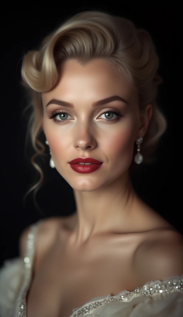 beautiful woman, detailed portrait of a beautiful young woman, photorealistic, hyper detailed facial features, piercing eyes, flawless skin, delicate facial features, elegant hairstyle, red lips, soft lighting, serene expression, 4k, HDR, highly detailed, ...