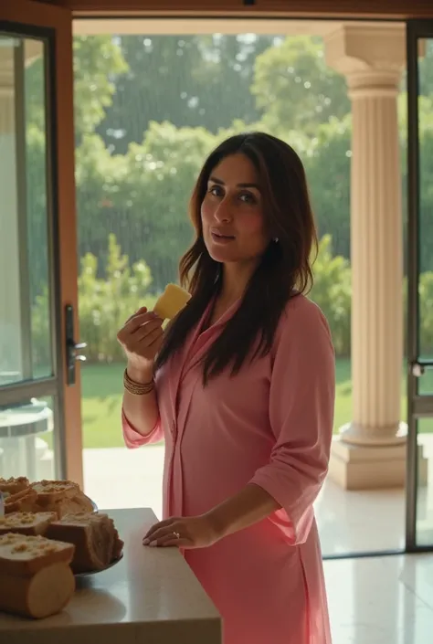 On the afternoon of December 30th, 2024, Kareena finds herself in the large, spacious swimming pool of the Pataudi mansion. The rain streams through the vast windows, casting a  glow over the marble countertops. She's dressed only in a pink kurta, which do...