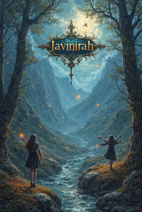 Mystical world with lots of mystical creatures like fairies witches vampires with a big logo saying lavinirah 