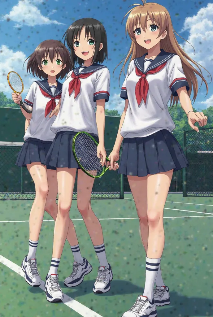 Female high school tennis club members brainwashed and controlled by Zeragil　wear mini pleated skirts and tri-fold socks and athletic shoes underfoot
It is a characteristic that dark eye makeup and fangs grow due to brainwashing、My nails are getting longer...