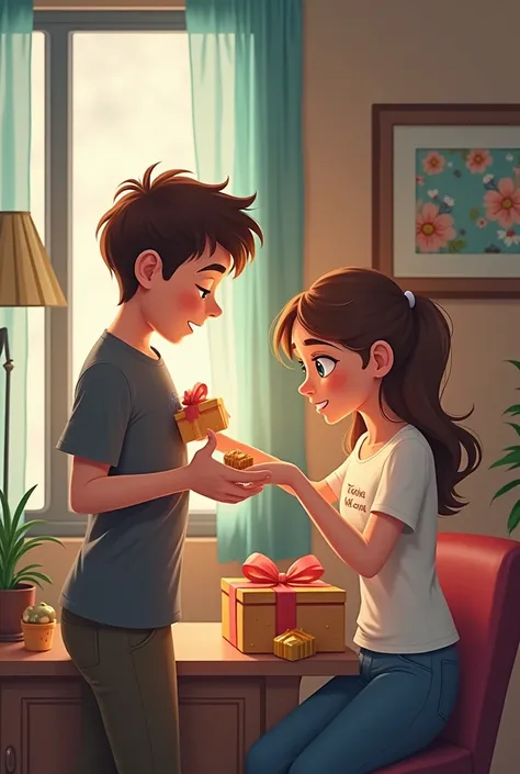 Scene 1: Guy struggles to find gifts for girlfriend, flipping through multiple websites but seeing nothing special.
progress (3s-8s): Solution introduction

Scene 2: He looks at the anniversary photo, came up with the idea.
Scene 3: Anh vào WearStories, de...