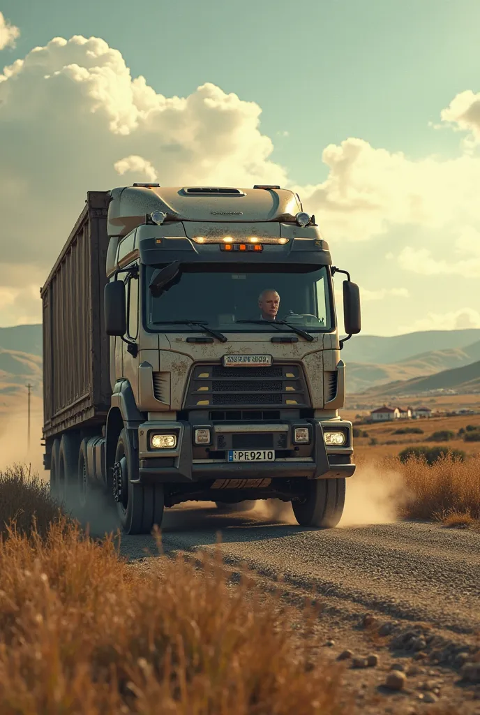 Florentino Perez driving a truck
