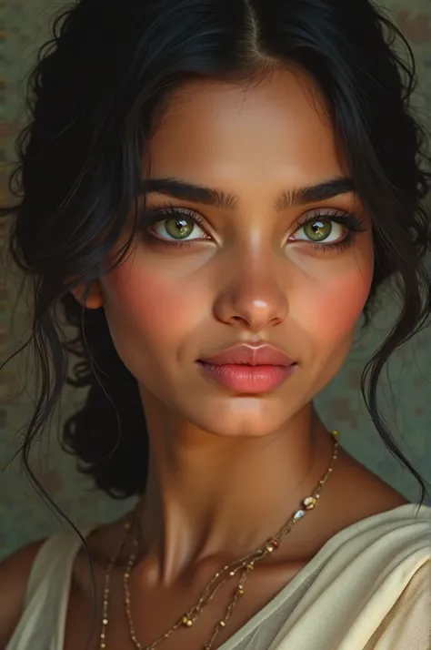 A beautiful indian girl having green eyes 