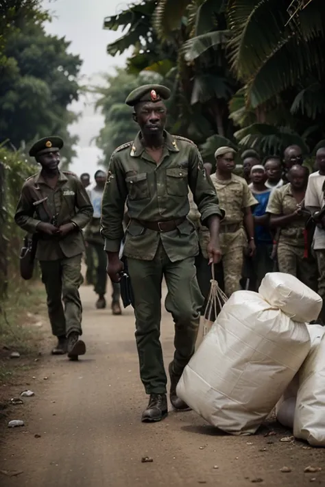 "The Dark Secret of King Leopold II’s Congo"
A grim and haunting scene of forced laborers in the Congo, carrying heavy loads under the watch of brutal Belgian soldiers. The background shows piles of ivory and rubber, symbolizing the greed behind the cruelt...