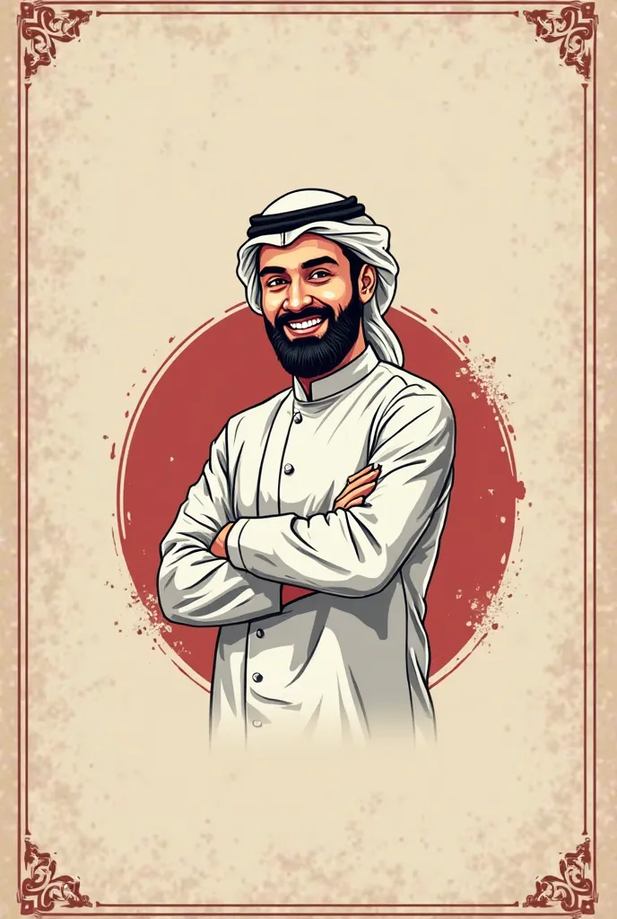 Design a professional logo for a restaurant that is distinctive like Albaik, Kentucky, and Burak. The name of the Arabic restaurant is in the form of a drawing of a smiling Arab chef wearing a white robe and a chef’s keffiyeh. The same format as the Albaik...