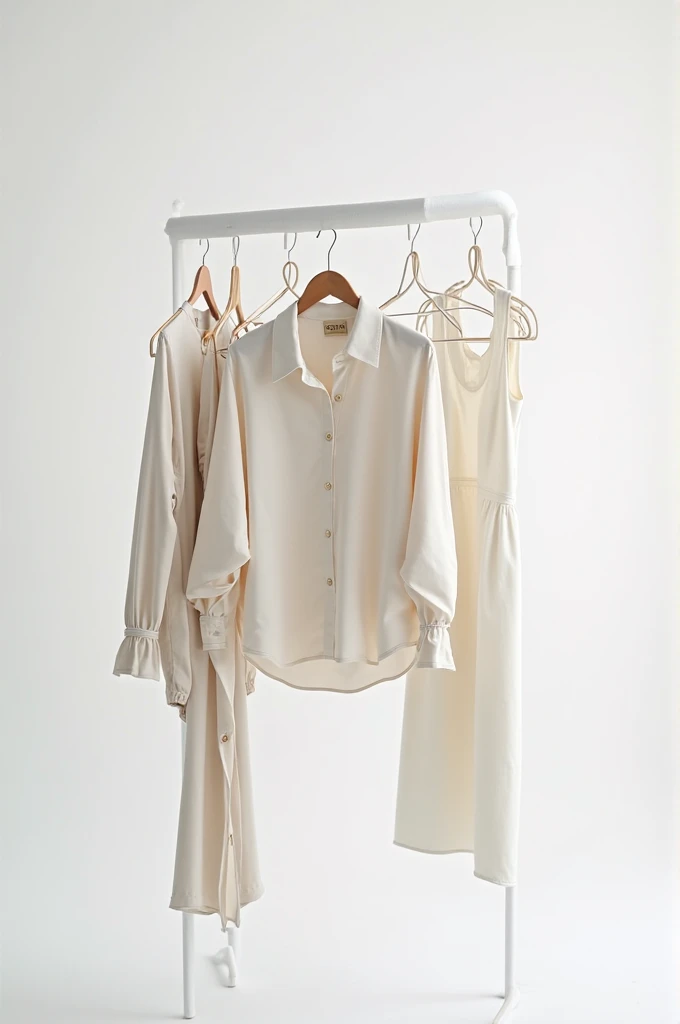 Clothes on a hanger, white background 