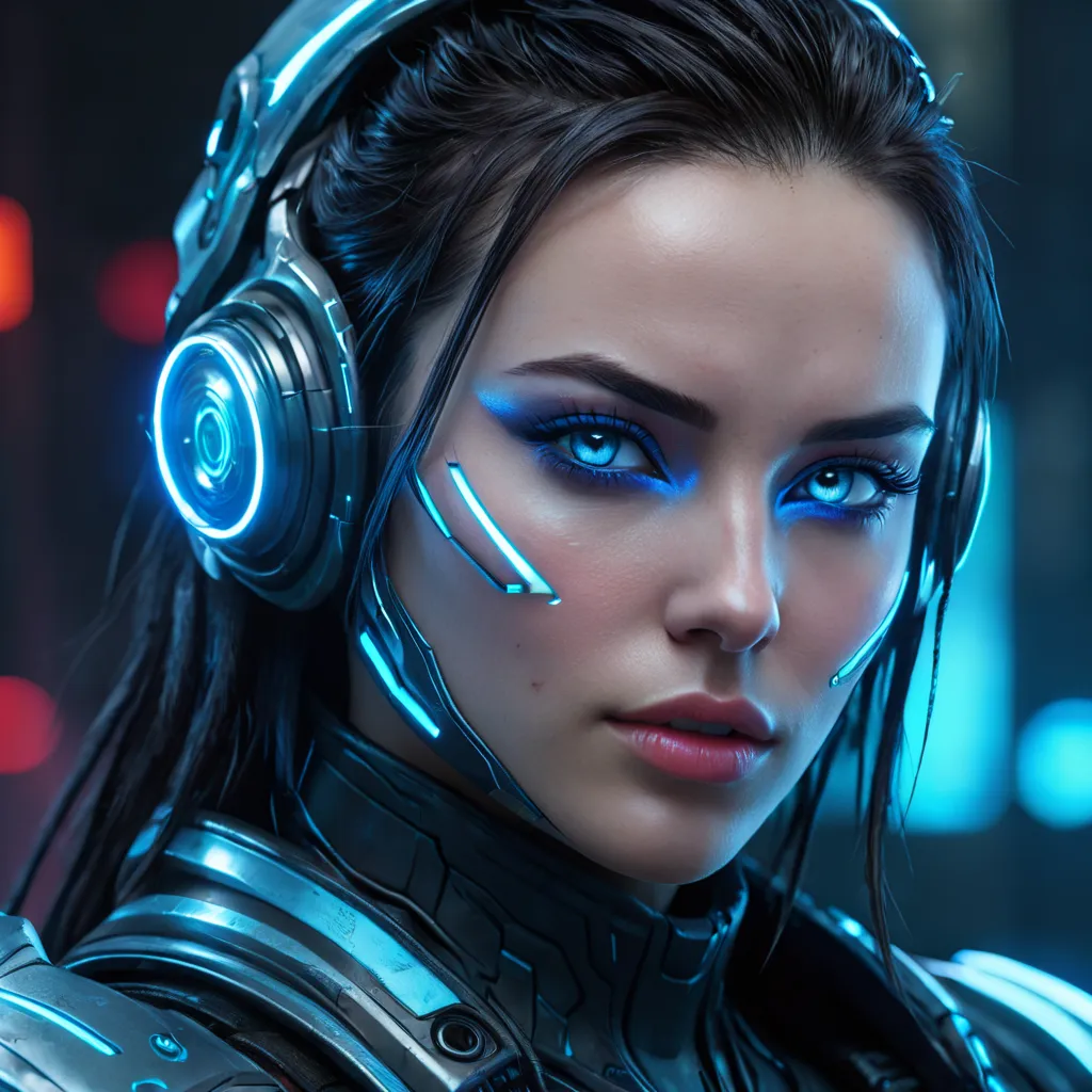  WOMAN'S FACE powerful armor, sharp look,
Freeze,  calls , Perfect details , ( best quality , 4k,
 high resolution,  masterpiece :1.2),  ultra detailed ,
 realistic :
1.37, HDR-10,  Studio lighting ,   Bright colors  , ( cyberpunk ,
 futuristic face )  sty...