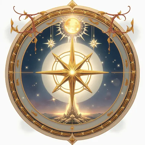 Design of luxury zodiac circle (((tarot card)), water color style, absolute circle.