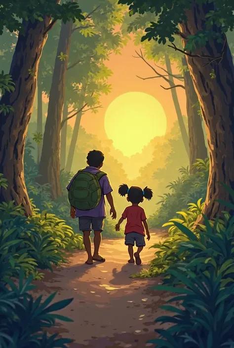 (The sun is shining, birds are chirping. Loku and Podi are walking through a thick jungle.)

Podi: (මහ නගරයක සෙරෙනිටියත් එක්ක) ලොකු මචං, මේ මන්ත්‍රක මුදල් පෙට්ටිය හොයාගත්තම අපි ලොකූ දොස්තරලා වගේ ඉන්නවා!

Loku: (සැලසුම් කරමින්) ඔව්! හැබැයි අපි සැලකිලිමත් වෙ...