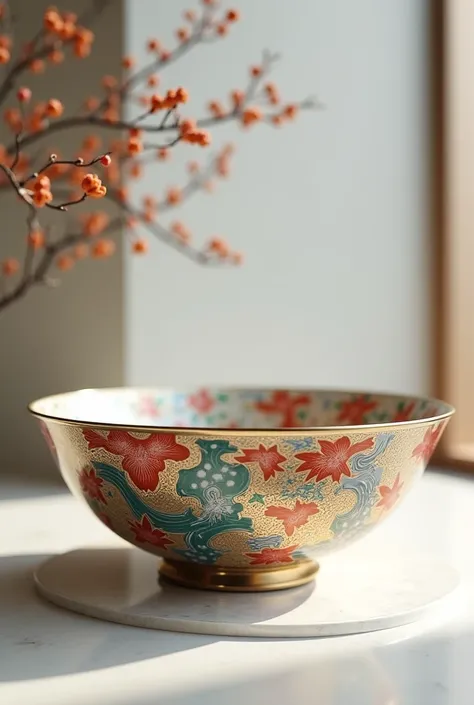 Draw an oriental-style bowl 