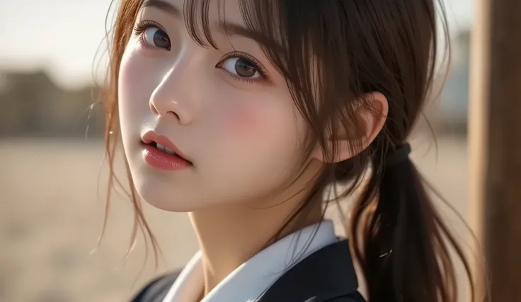 8k,Ultra High Resolution , highest quality, masterpiece,rule of thirds,golden ratio,surreal, photos, one woman,( girls:1.3),cute,cute顔, Beautiful Eyes in Every Detail , 細かくdetails,mature woman,princess,close up,smile, black hair,Beach waves,ID photo, lux...