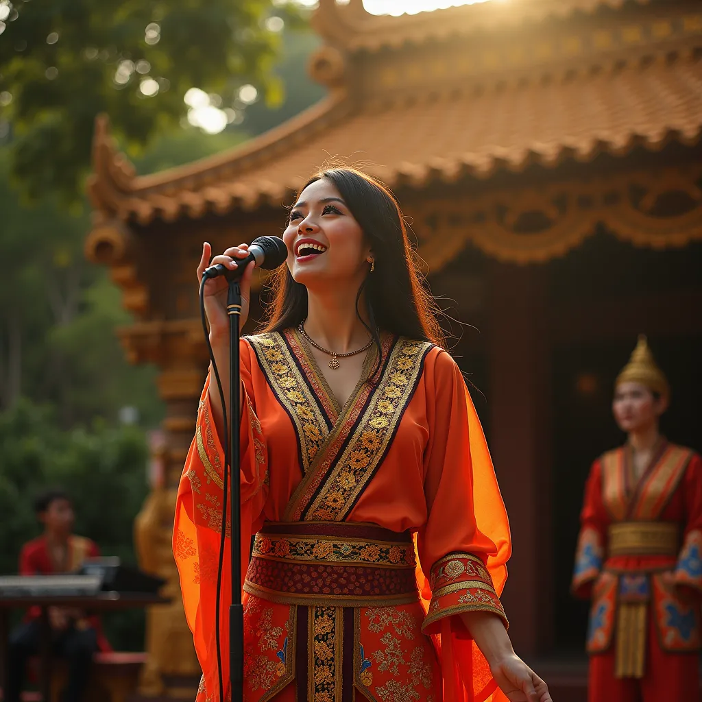 Dara's face performing in Cambodia