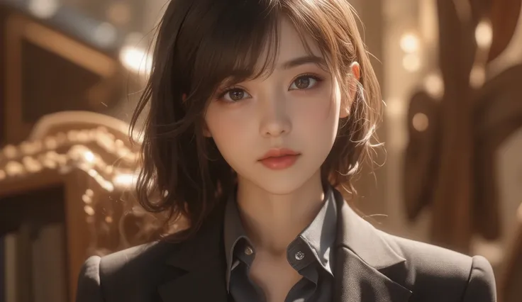 8k,Ultra High Resolution , highest quality, masterpiece,rule of thirds,golden ratio,surreal, photos, one woman,( girls:1.3),cute,cute顔, Beautiful Eyes in Every Detail , 細かくdetails,mature woman,princess,close up,smile, black hair,Beach waves,ID photo, lux...