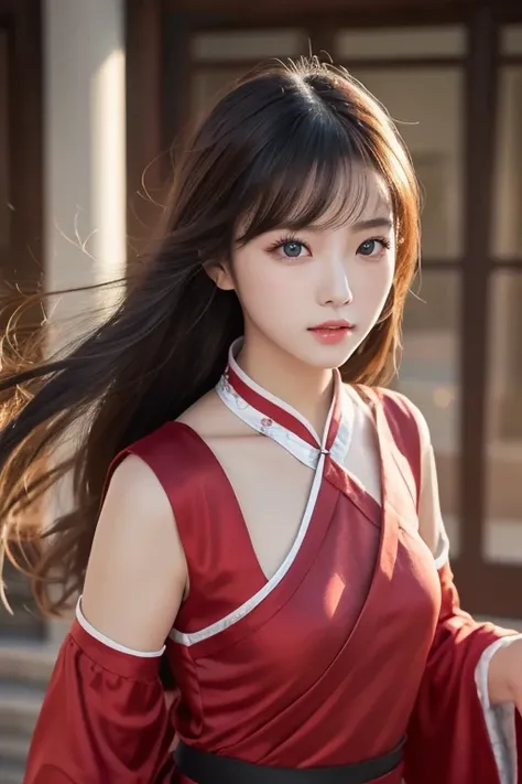  top quality , masterpiece,  high resolution,  1 girl,  china dress,  super gorgeous face , Super gorgeous eyes,  Super Gorgeous Hair , Kung fu fighting