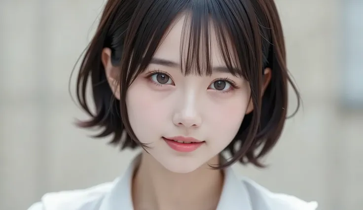 8k,Ultra High Resolution , highest quality, masterpiece,rule of thirds,golden ratio,surreal, photos, one woman,( girls:1.3),cute,cute顔, Beautiful Eyes in Every Detail , 細かくdetails,mature woman,princess,upper body,smile, black hair,Short Layered cut,ID ph...