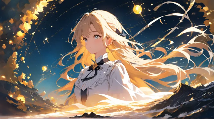 Survive on an isolated island in a remote sea　A beautiful girl is left alone at the seaside　I want to get out of here　I want to crash land in a safe zone　Movie anime style　high quality　 long hair 