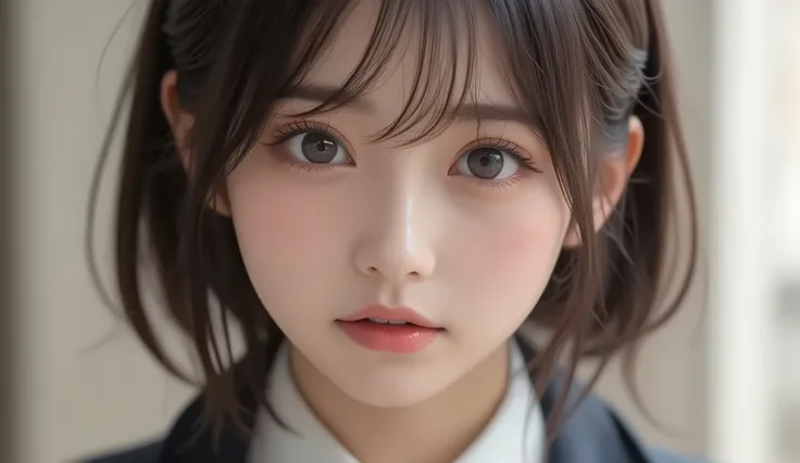 8k,Ultra High Resolution , highest quality, masterpiece,rule of thirds,golden ratio,surreal, photos, one woman,( girls:1.3),cute,cute顔, Beautiful Eyes in Every Detail , 細かくdetails,mature woman,princess,upper body,smile, black hair,Short Layered cut,ID ph...