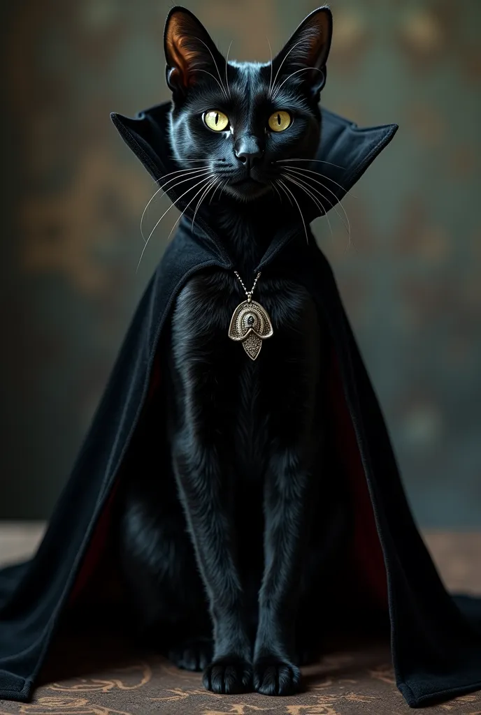 A cat in a Dracula costume that has never been seen and that is irreplaceable 