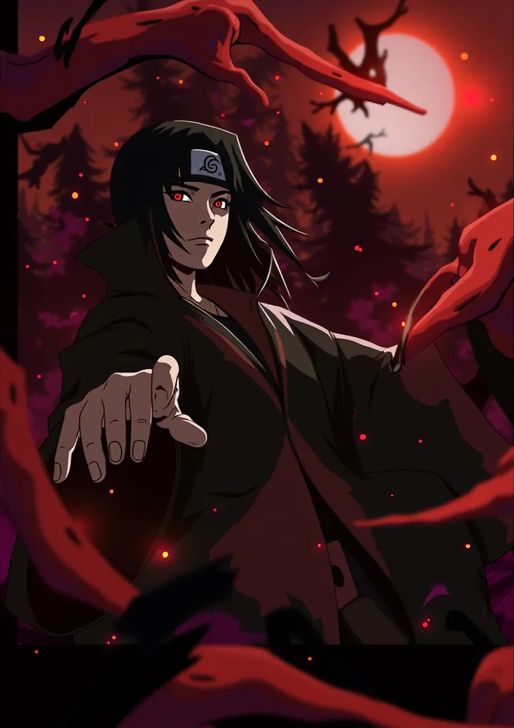 Uchiha Itachi,3d，cartoon，8k