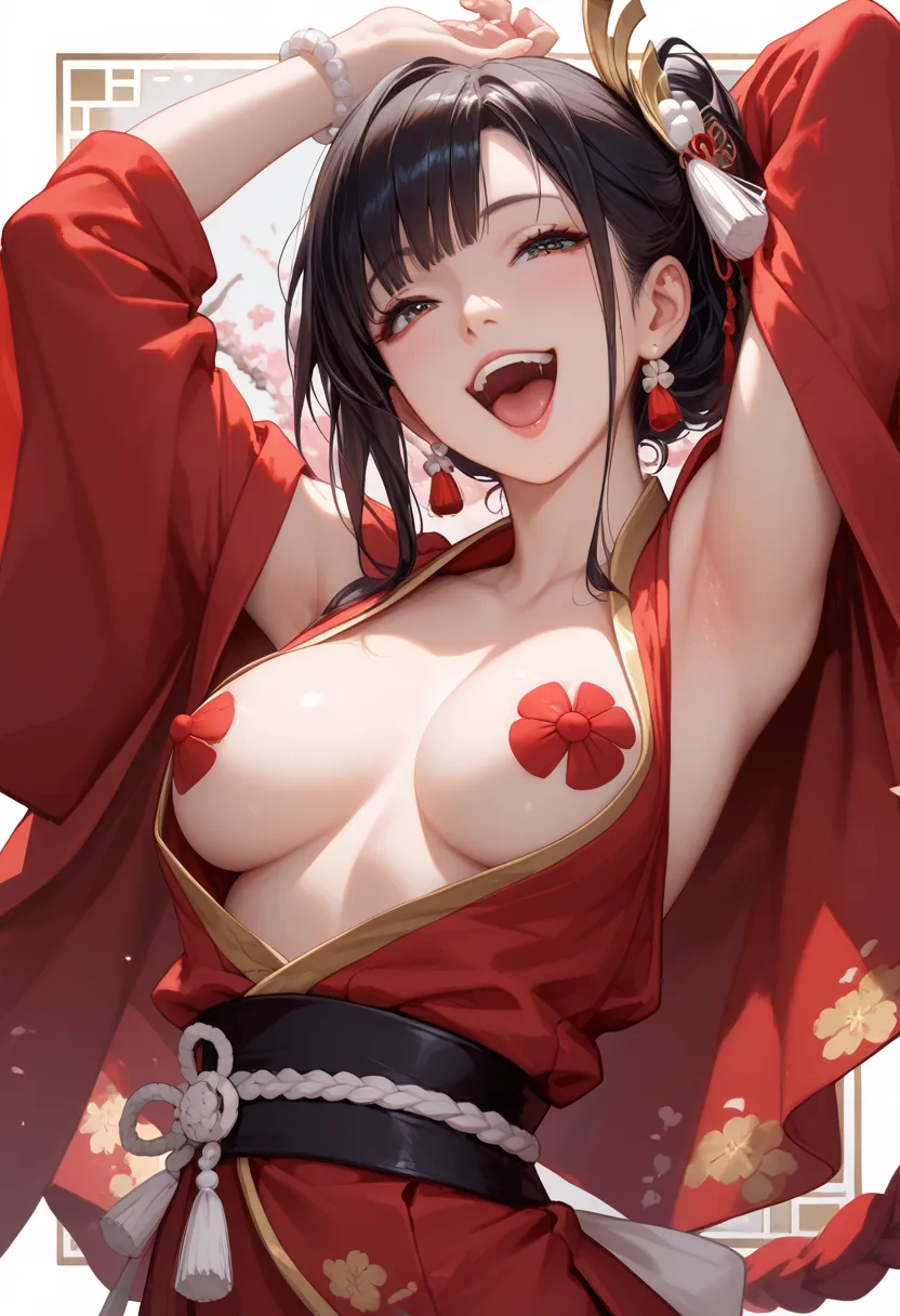  Don&#39;t show your sides，， Background ，  without showing your armpits, it becomes transparent，  let's take a close look at my penis，  Open Your Mouth and Laugh   ，Red kimono with one side の乳首， Ãã “Ã¼ã¬Ã¼ã”，Nipple Cover，Red kimono with one side 