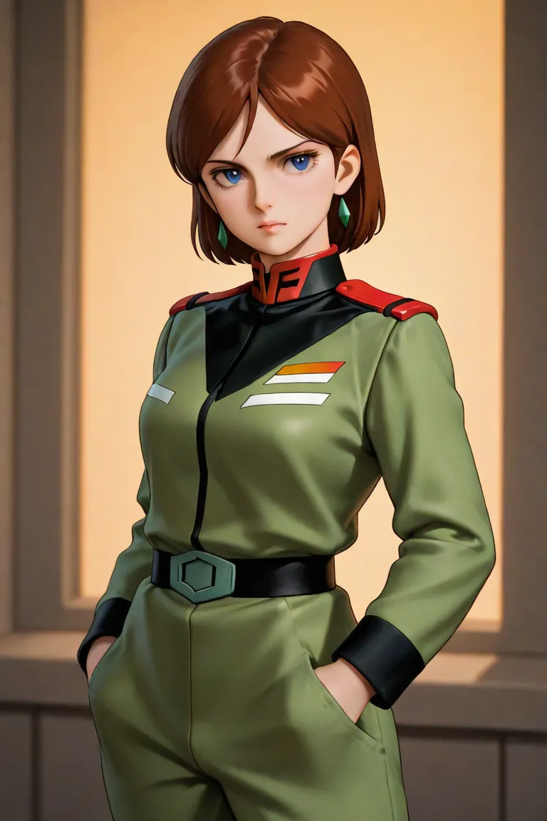 nsfw, masterpiece, top quality,  nothing , very well detailed,  Emma Sheen\( Mobile Suit Z Gundam\), Retro Classic Style