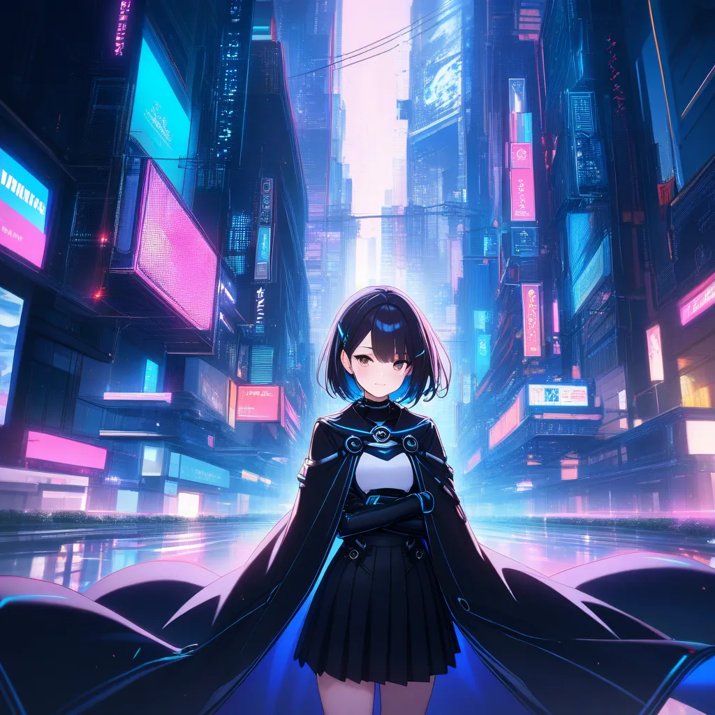 complicated、Super Detail、100 layers 、amazing quality、 excellent、{{{{Ultra High Resolution}}}}、{{{Hi-Def Anime}}},、,best quality, very aesthetic, ultra-detailed, best illustration,best quality, cute elementary school girl raising her mouth、is young、Cyberpun...