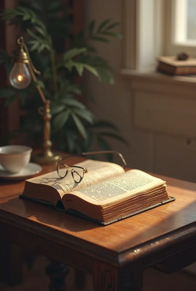 Aesthetic bookreading scene just showing the book on the table 