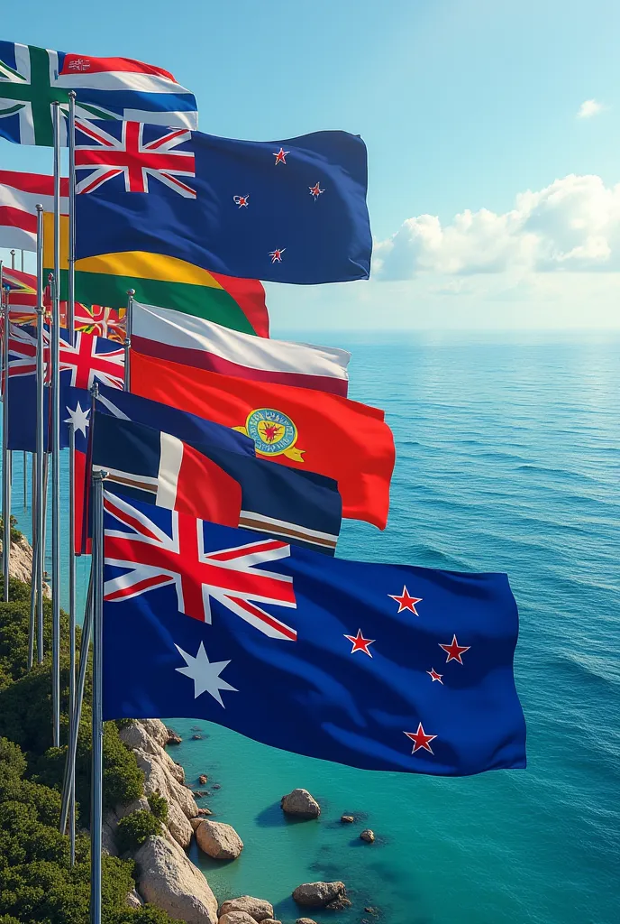 The 17 flags of Oceania