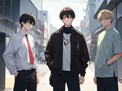 (3 boys :1.4),(3 boys :1.4),Male sports scholarship student,Refreshing Boy,naive boy,male character,(is cool:1.2),[cute],
black hair short hair, young,eye,(usually),(daily:1.2),(animeスタイル,anime効果,anime),,(The human body is structurally accurate ),(face:1.0...