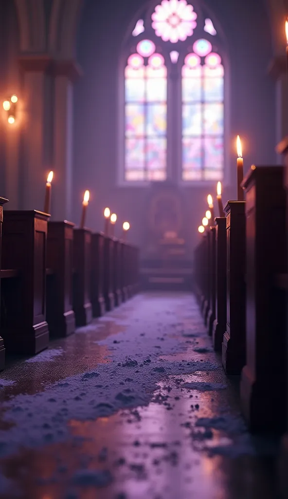 An image representing Ash Wednesday, highlighting its atmosphere of reflection and spiritual renewal. The scene may show a church with faithful receiving the mark of ashes on their forehead, symbolizing humility and repentance. Soft shades of gray and purp...