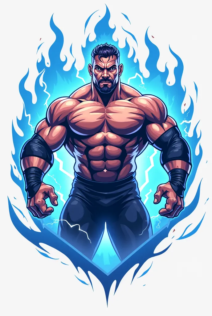 Create a logo for a wrestling show named ignition, make it blue and white colors, don't put a background of someone, make the art style realistic but with a cartoon and comic book asthetic