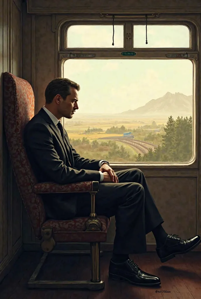 a man in train