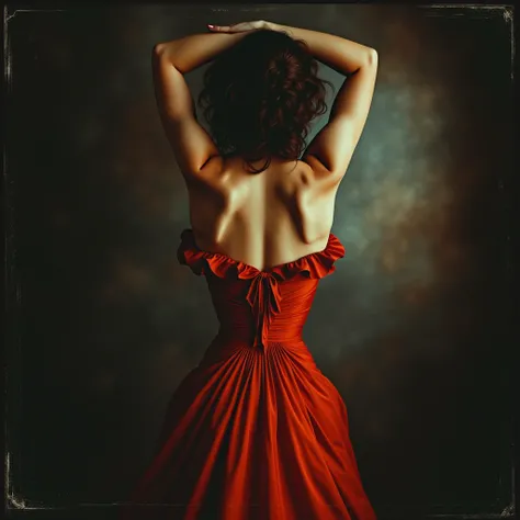  photo of a woman,  in an evening dress, realistic photo, film grain/ old movie effect , Sony FE GM, 