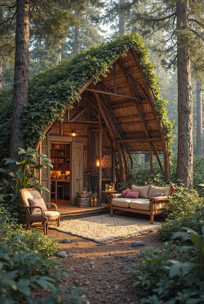 Create a room from a house that is in the woods 