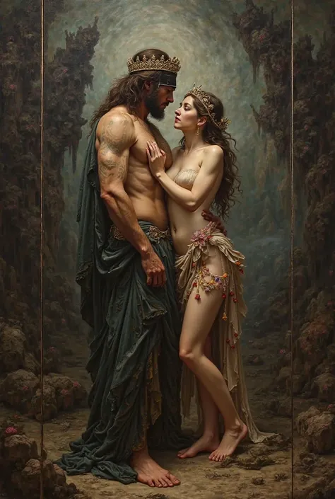 The triptych of Hades and Persephone in the central picture