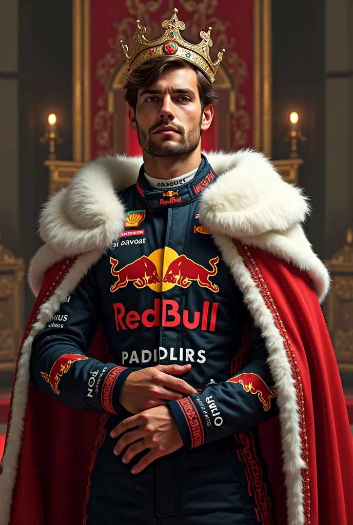 F1 driver max versappen drawn as a king