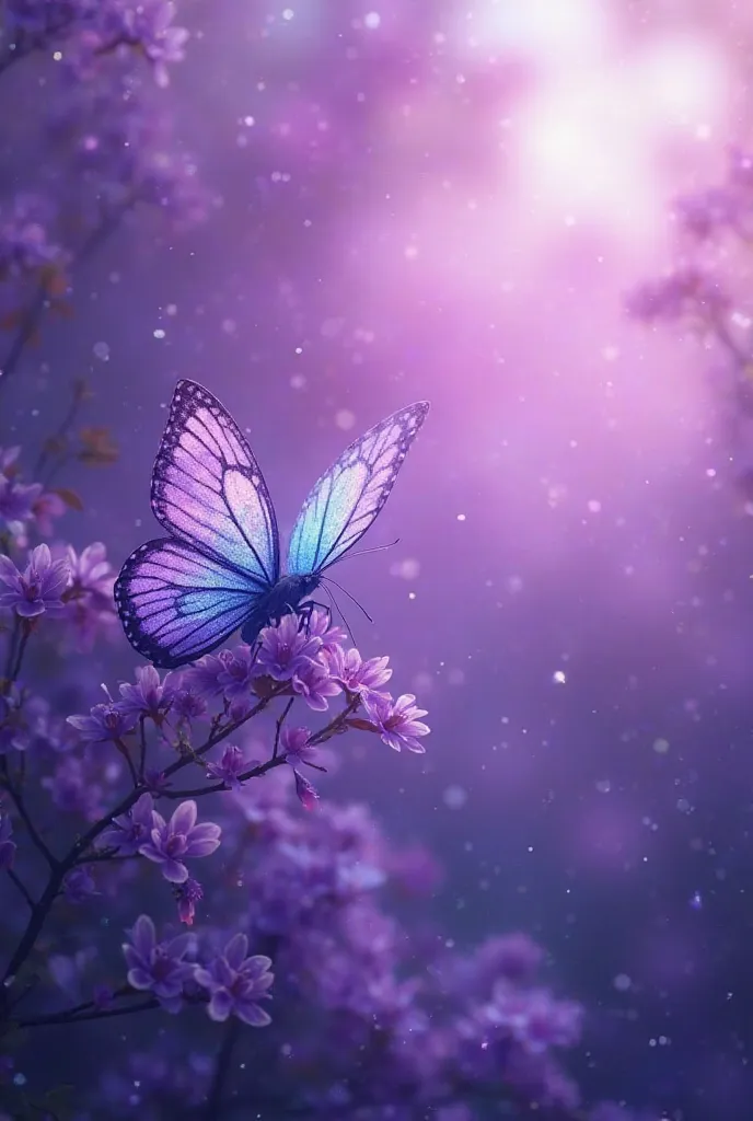 The background is purple and the butterfly is on the side