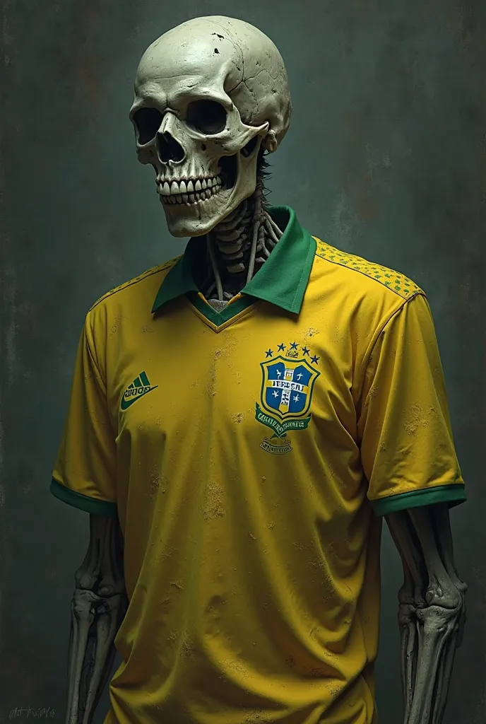 Death wearing the Brazilian national team jersey