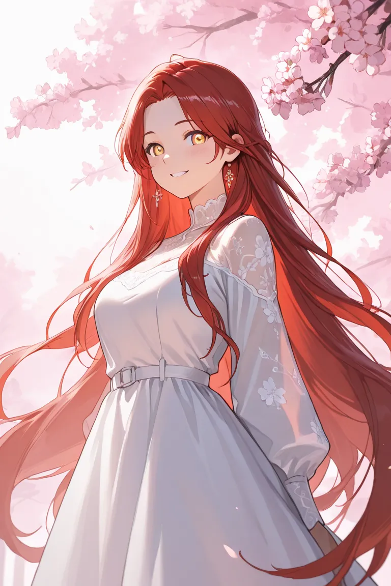 cute smiling girl like a goddess,Warm and fuzzy expression ,anime-like drawing