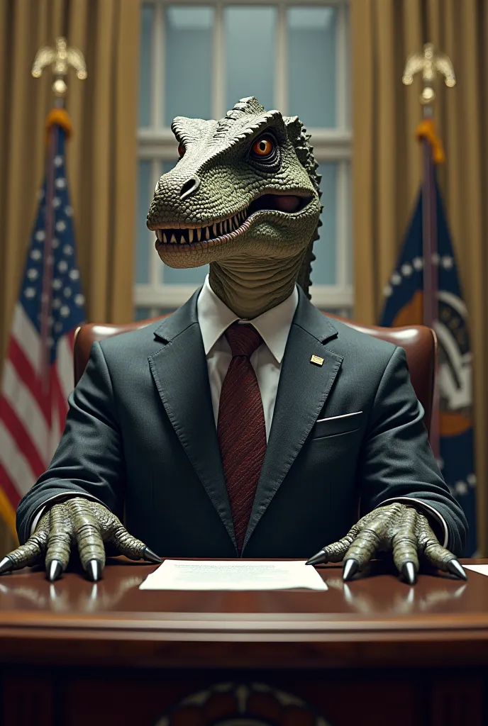 Dinosaur as president 
