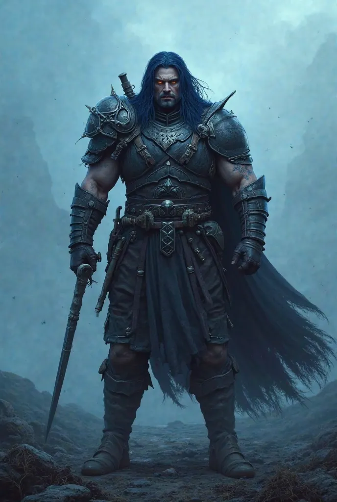 Longitudinal, dark , Blue-haired, Micah the Warrior