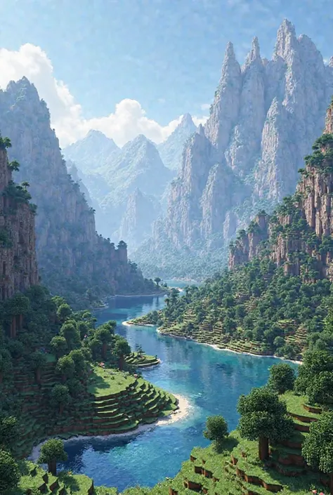 A realistic Minecraft landscape 