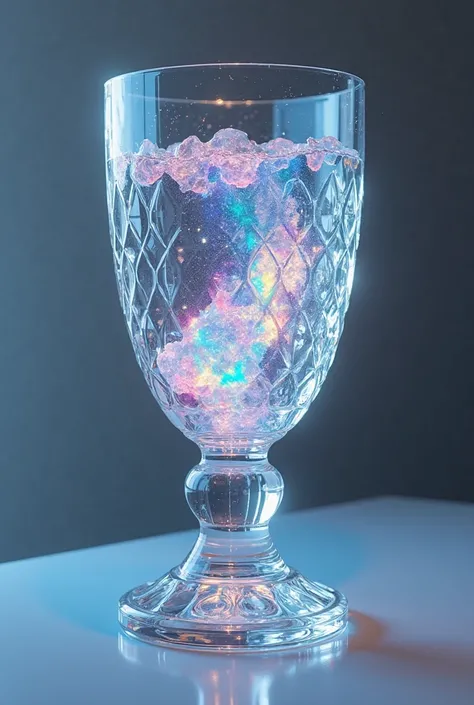 Crystal trophy filled with liquid